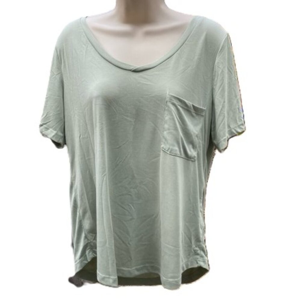 LOVE TREE Light Green Top Chest Pocket Women's Medium